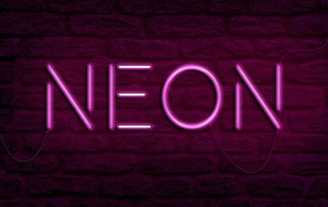 neon text layer style photoshop